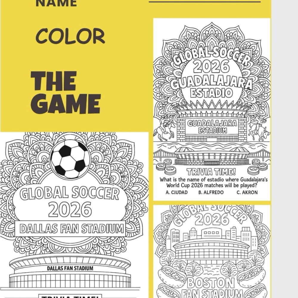12 Coloring Pages Mandala Designs Fans Stadiums and Trivia Soccer 2026 Ages 6-12